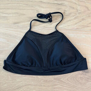 Target black mesh bikini top small halter high neck full coverage triangle swim